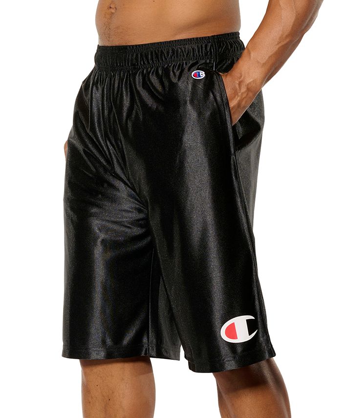 Champion Men's Dazzle Shiny Solid Logo Relaxed Shorts - Macy's