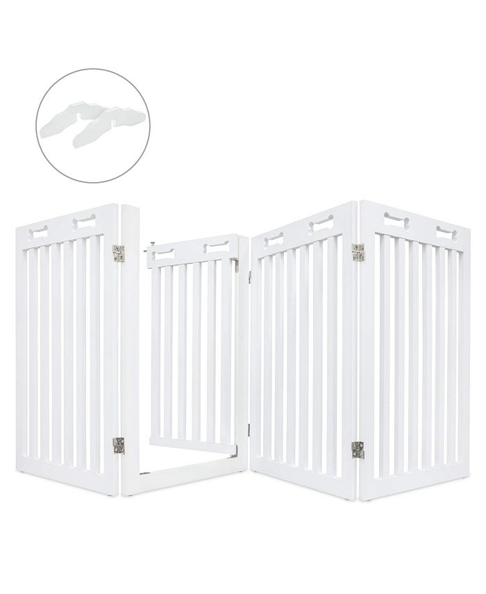 Arf Pets 4Panel Freestanding Dog Gate, Retractable Pet Gate W/Door Macy's