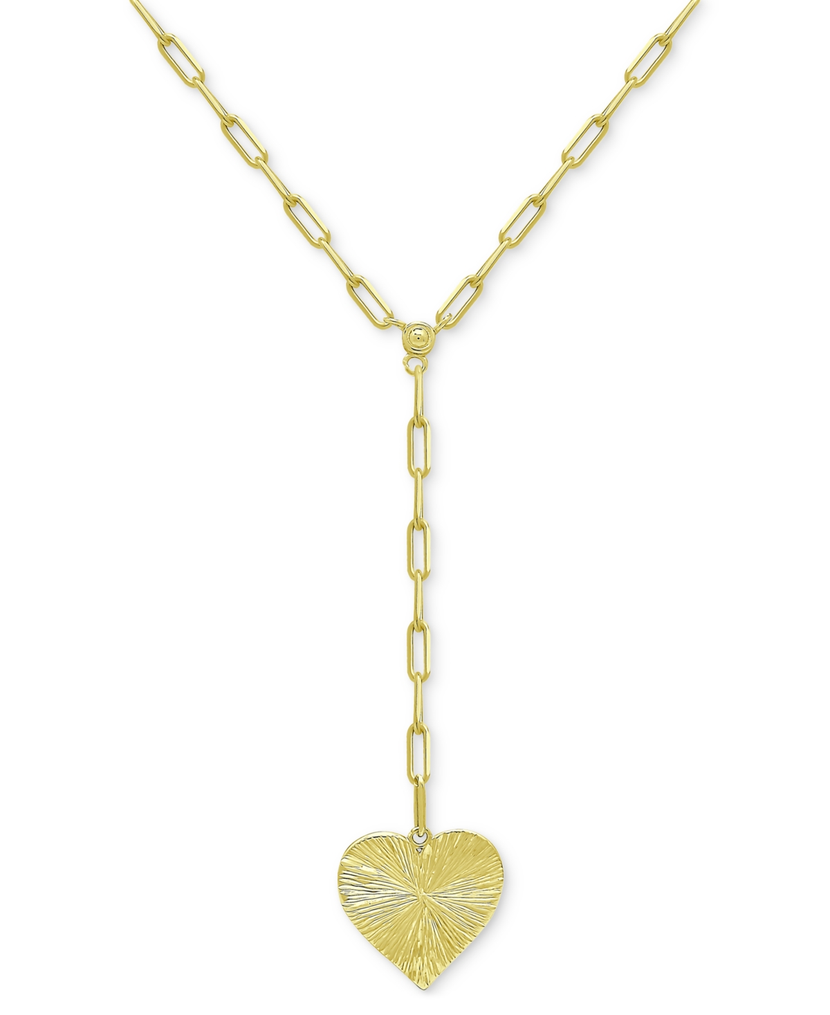 Giani Bernini Radiant Heart Lariat Necklace, 16" + 2" Extender, Created For Macy's In Gold Over Silver