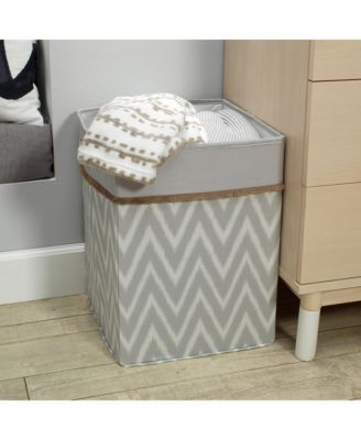Urban Jungle Gray/White Chevron Storage/Hamper