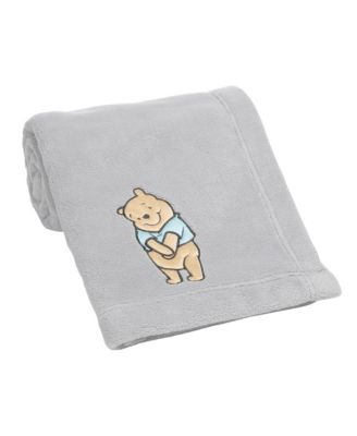 Baby Disney Winnie the Pooh Hugs Gray Soft Fleece Blanket