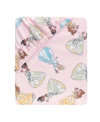 Lambs & Ivy Disney Princesses Pink Fitted Crib Sheet - Belle/Tiana ...