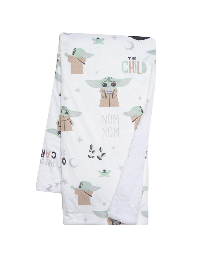 Lambs & Ivy Star Wars The Child/Baby Yoda/Grogu White Minky/Fleece Baby