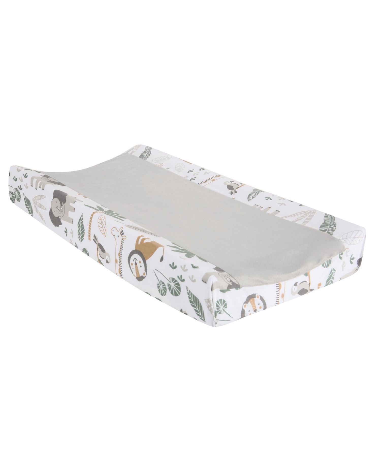Lambs and Ivy Jungle Friends Soft, Warm and Cozy Safari Changing Pad Cover - Gray