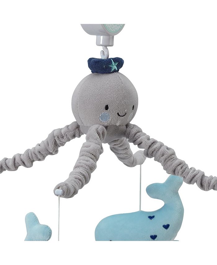 Lambs & Ivy Oceania Blue/Gray Whale/Fish Nautical/Ocean Musical Baby