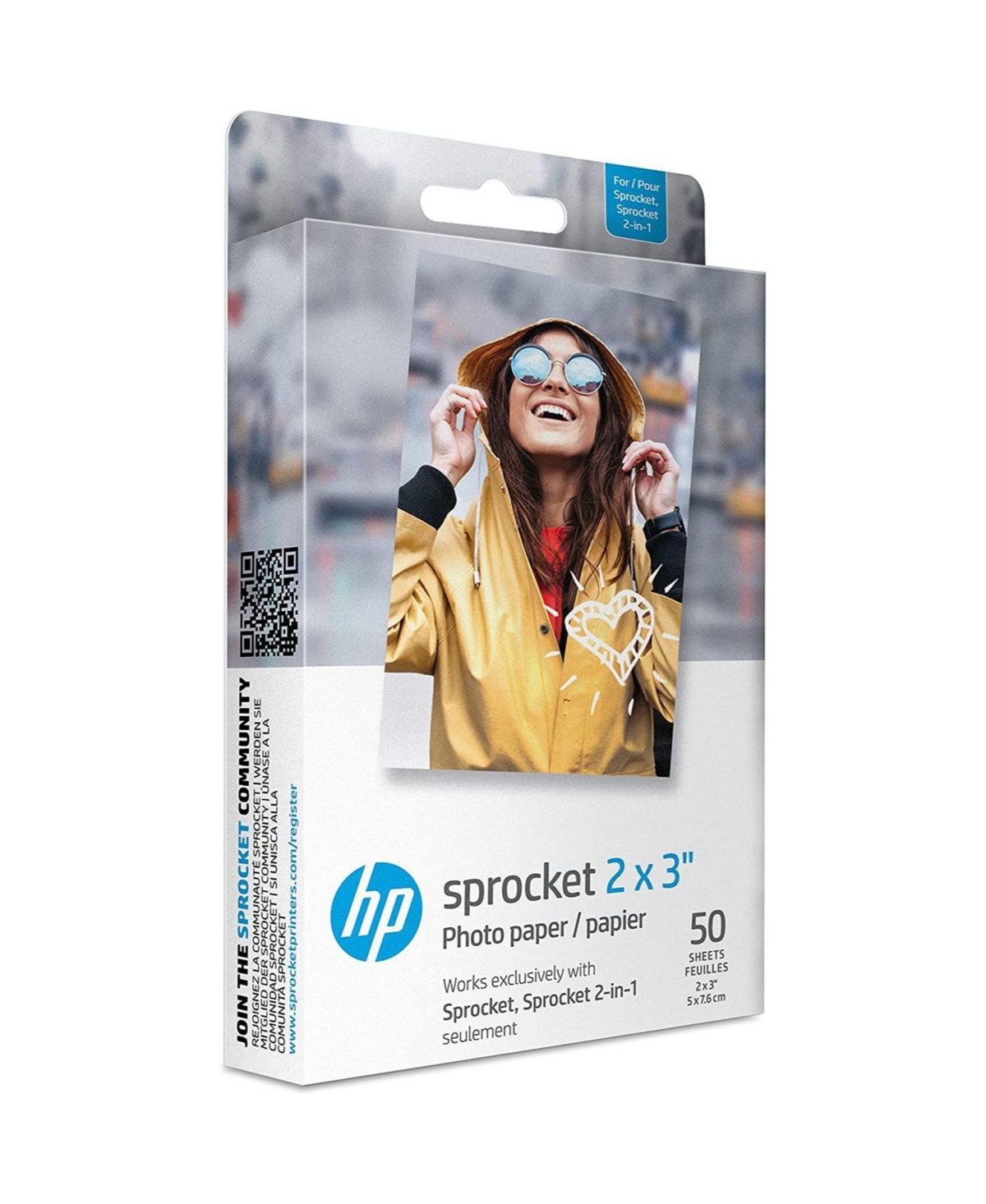 Hp Sprocket 2x3 Premium Zink Sticky Back Photo Paper - 50 Sheets