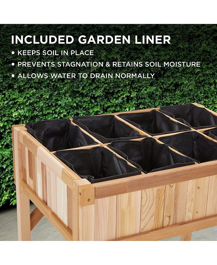 Jumbl Garden Bed Elevated Wood & Herb Planter for Growing Fresh Flower