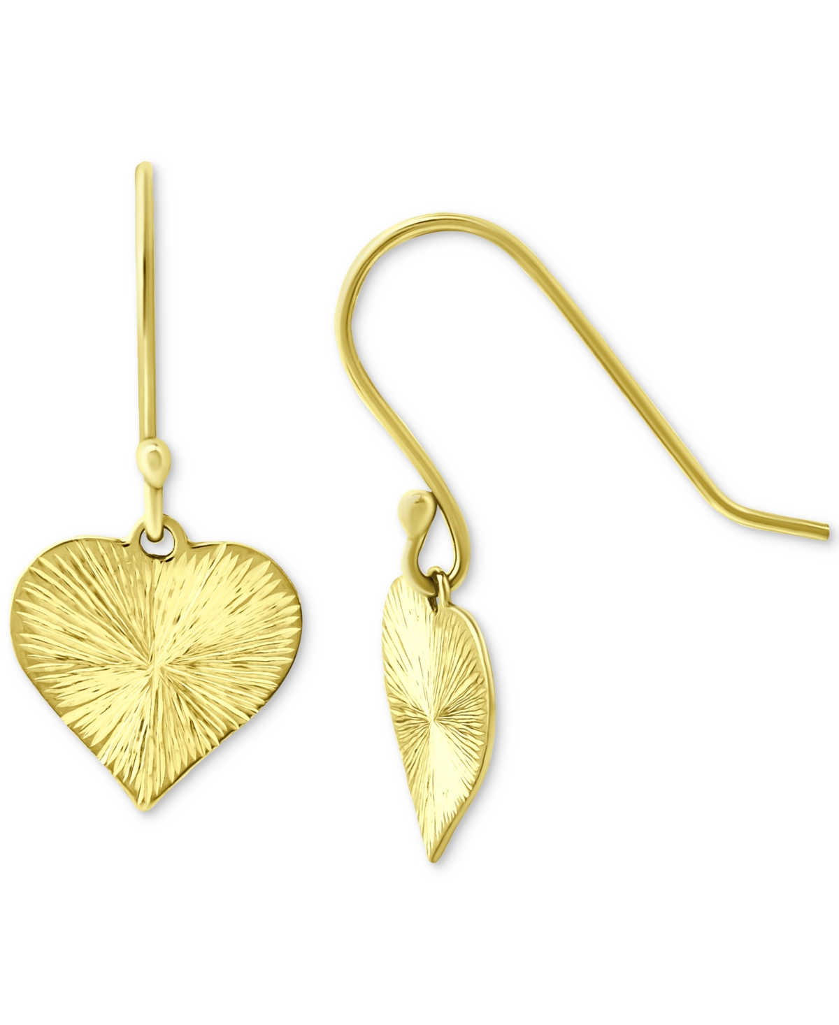 Giani Bernini Radiant Heart Drop Earrings, Created For Macy's In Gold Over Silver
