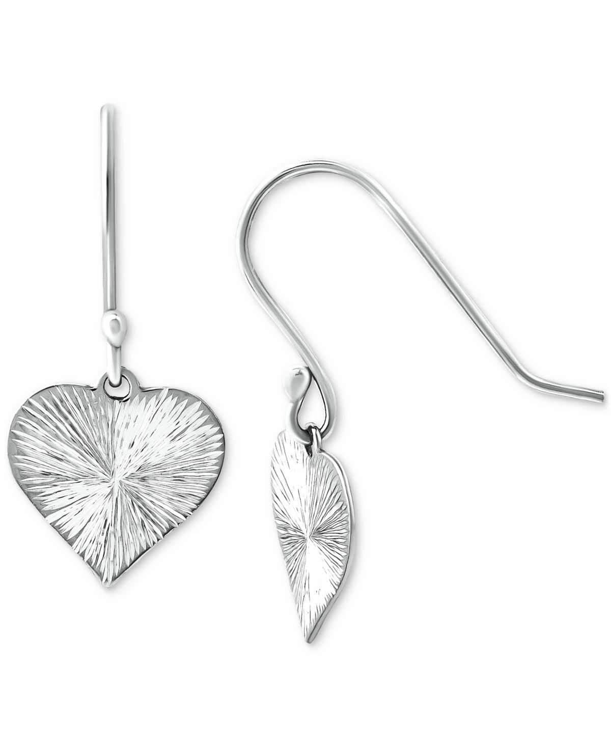 Giani Bernini Radiant Heart Drop Earrings, Created For Macy's In Sterling Silver
