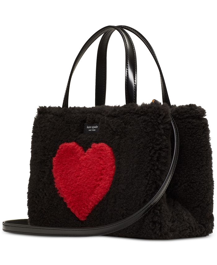 kate spade new york Sam Icon Intarsia Heart Faux Shearling Small Tote &  Reviews - Handbags & Accessories - Macy's
