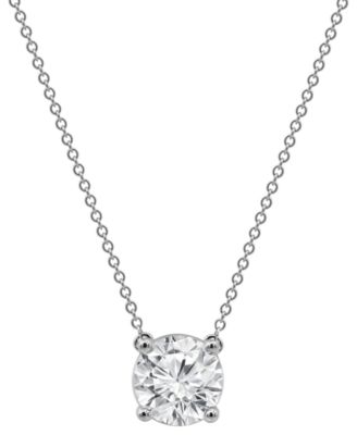 Certified Lab Grown Diamond Solitaire 18" Pendant Necklace (3 ct. t.w.) in 14k Gold