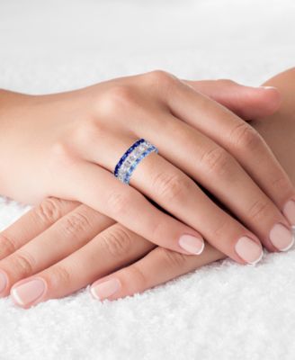 3-Pc. Set Cubic Zirconia & Lab-Grown Spinel Stacking Rings (12 ct. t.w.) in Sterling Silver