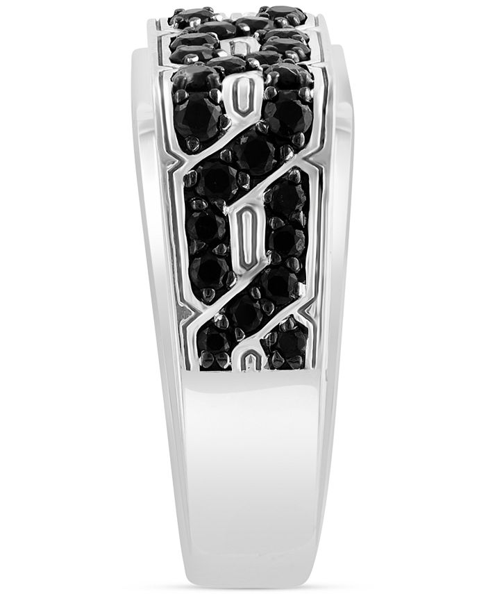 EFFY Collection EFFY® Men's Black Spinel Chain Link Ring (3/8 ct. t.w