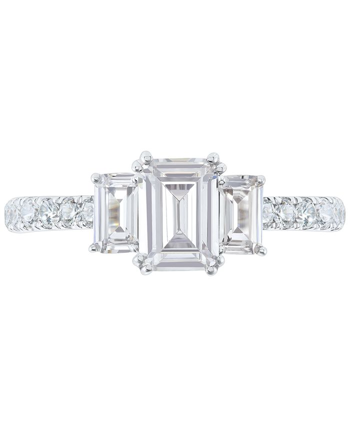 Grown With Love IGI Certified Lab Grown Diamond EmeraldCut Three Stone