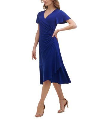 Flutter-Sleeve Midi Dress