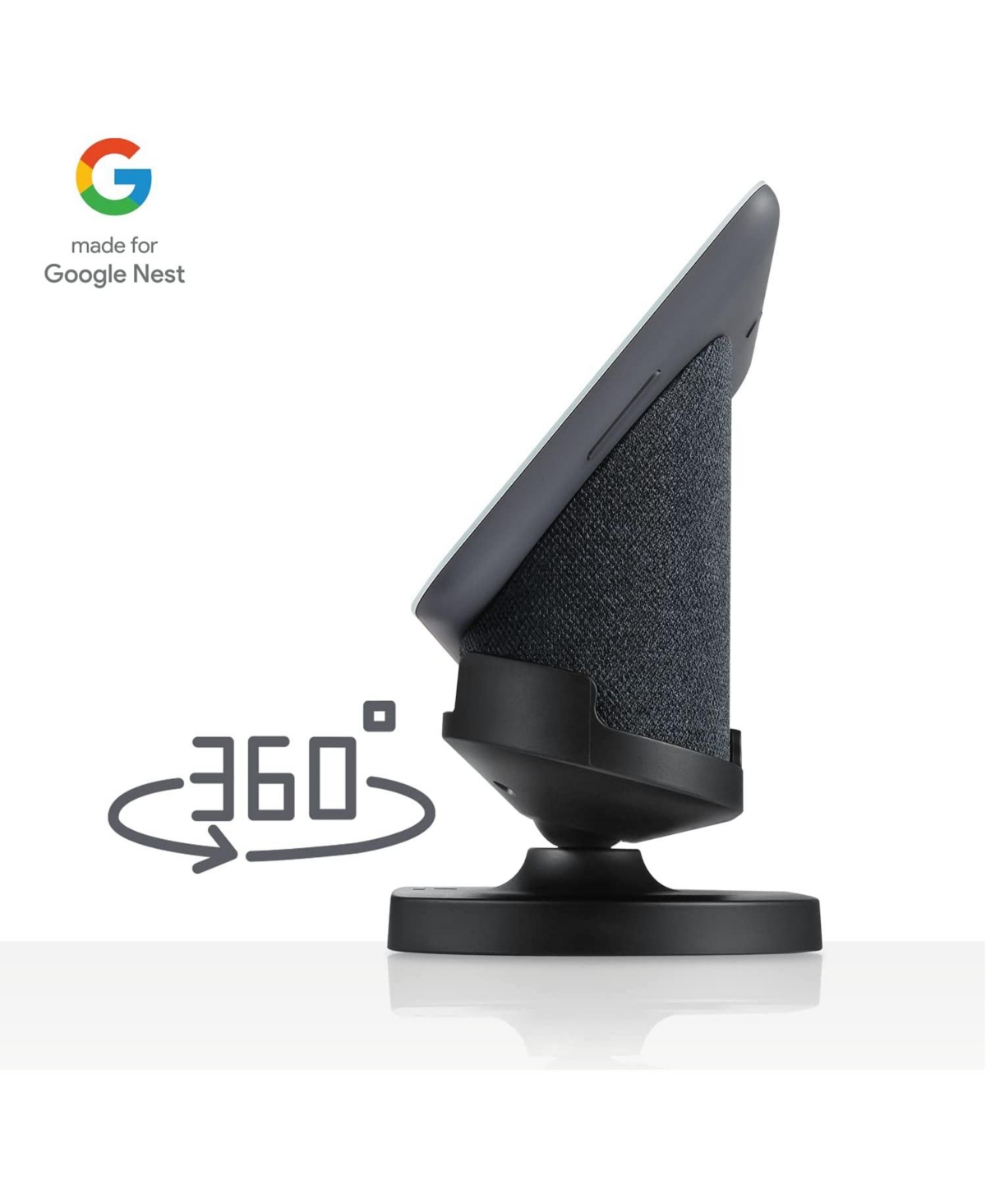 Wasserstein Adjustable Stand for Google Nest Hub (2nd Gen) - Made for Google (Charcoal)