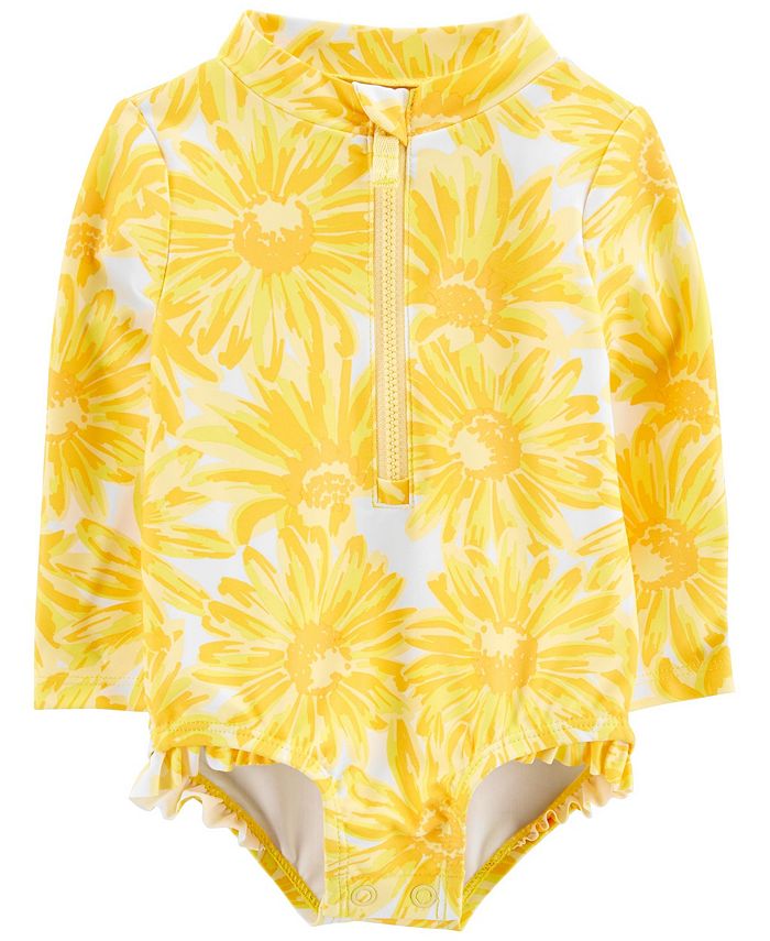 Carter's Baby Girls Sunflower Long Sleeve Zip Front Rash Guard Macy's