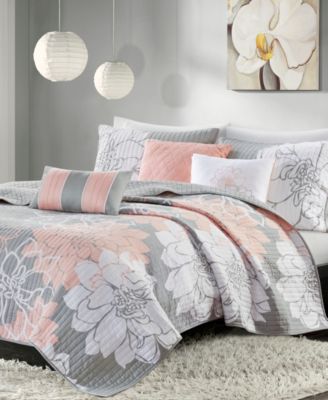 Lola Floral Print Cotton 6-Pc. Quilt Set, King/Cal King