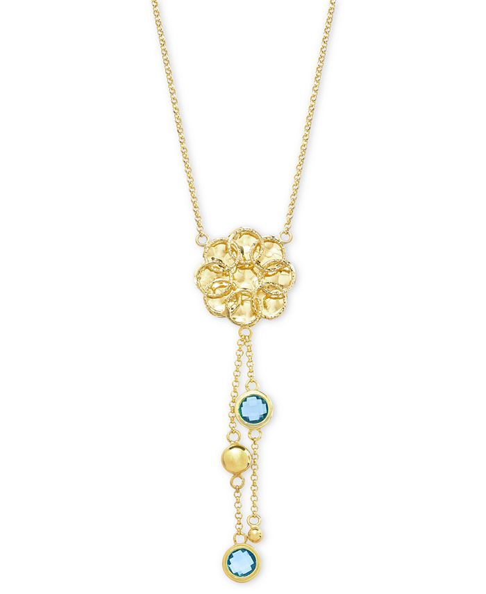 Swiss Blue Topaz Flower 18 Lariat Necklace (2 ct. t.w.) in 14k Gold-Plated  Sterling Silver (Also in Citrine & Amethyst)