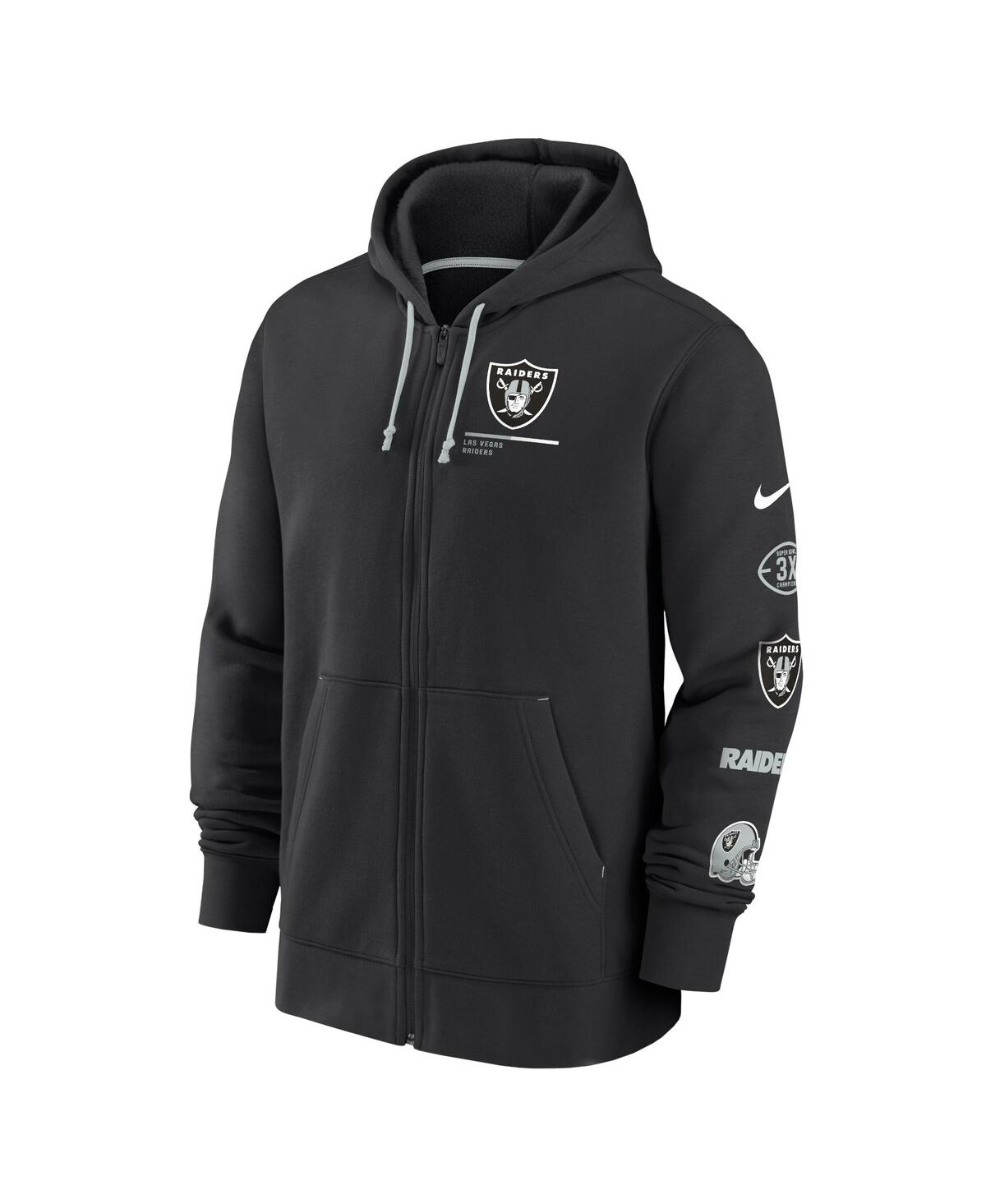 Shop Nike Men's  Black, Silver Las Vegas Raiders Surrey Full-zip Hoodie In Black,silver