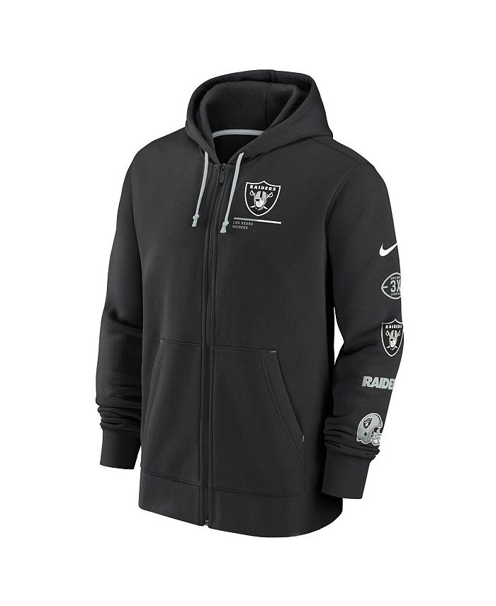 Nike Men's Black, Silver Las Vegas Raiders Surrey Full-Zip Hoodie - Macy's