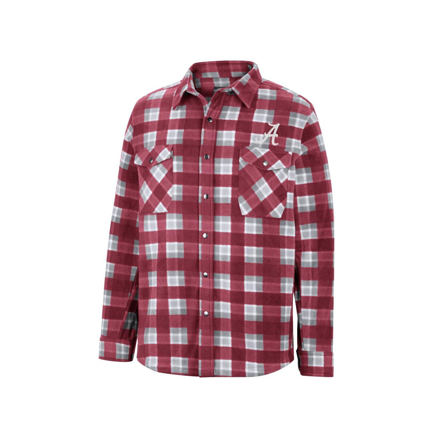 Мужская куртка Colosseum Crimson, White Alabama Crimson Tide Ellis Plaid Full-Snap Shirt Jacket — фото 3