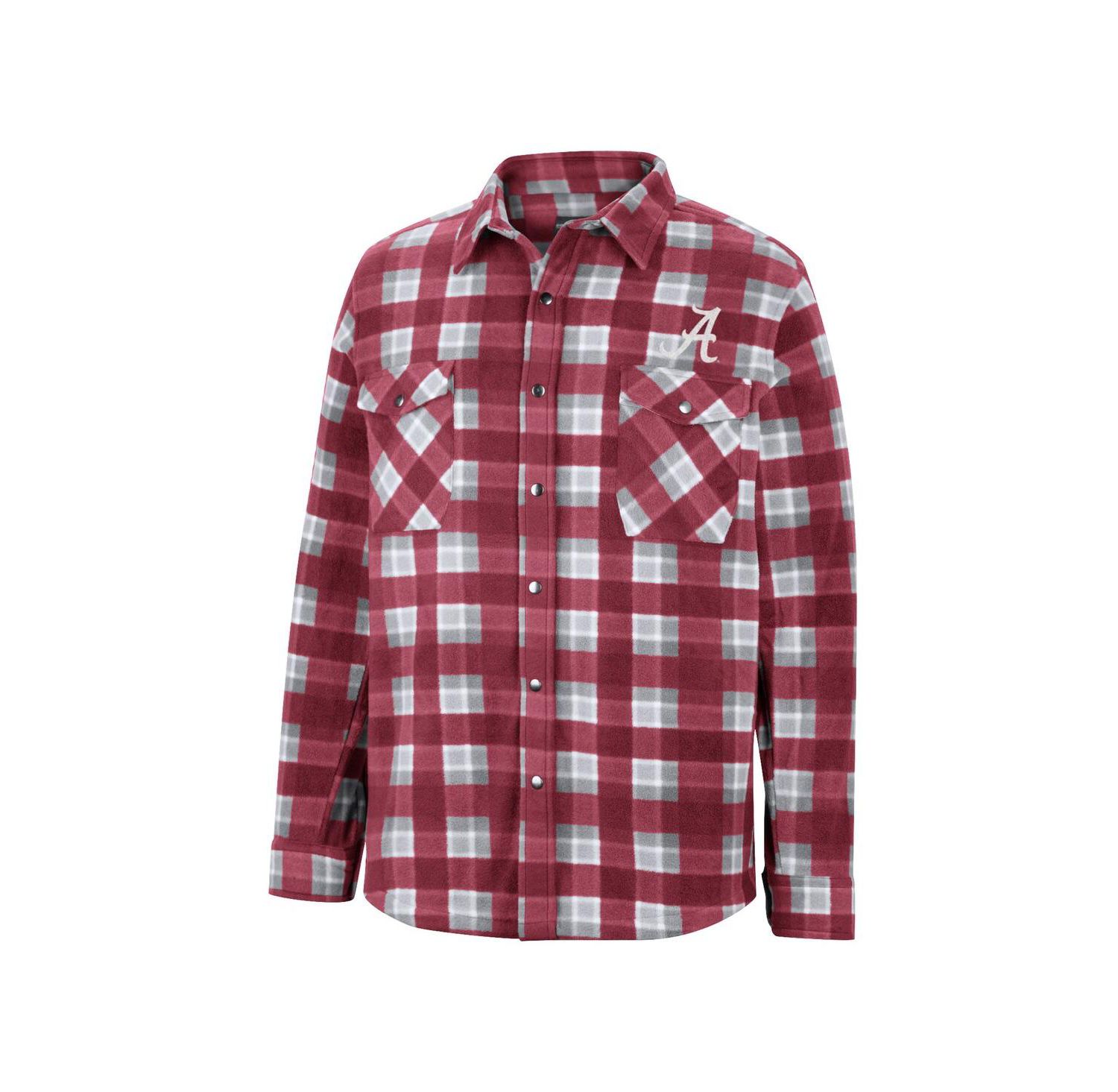 Men's Crimson, White Alabama Crimson Tide Ellis Plaid Full-Snap Shirt Jacket