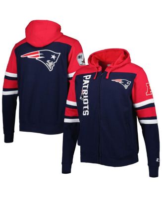 Starter Men's Navy New England Patriots Extreme Full-Zip Hoodie Jacket ...