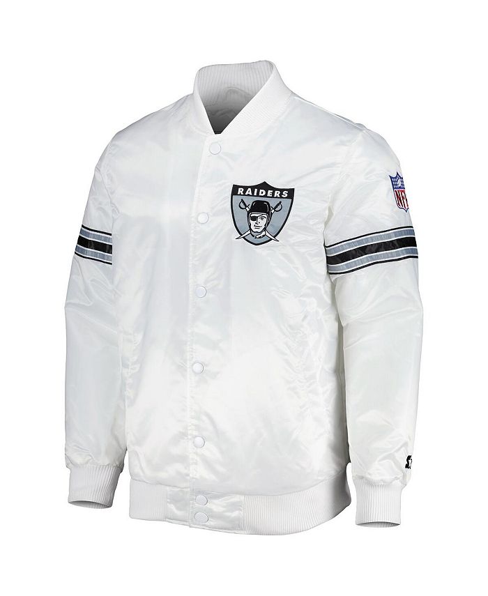 Starter Men's White, Black Las Vegas Raiders Thursday Night Lights  Half-Snap Hoodie Jacket - Macy's