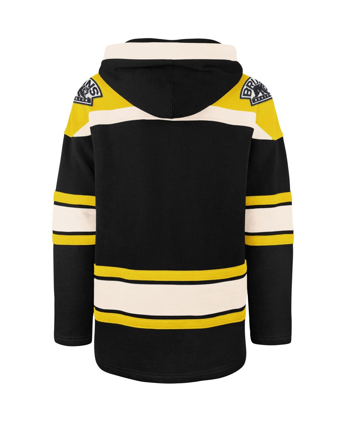 Shop 47 Brand Men's ' Black, Gold Boston Bruins Superior Lacer Pullover Hoodie In Black,gold
