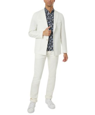 Tallia - Men's Slim-Fit White Textured Sport Coat