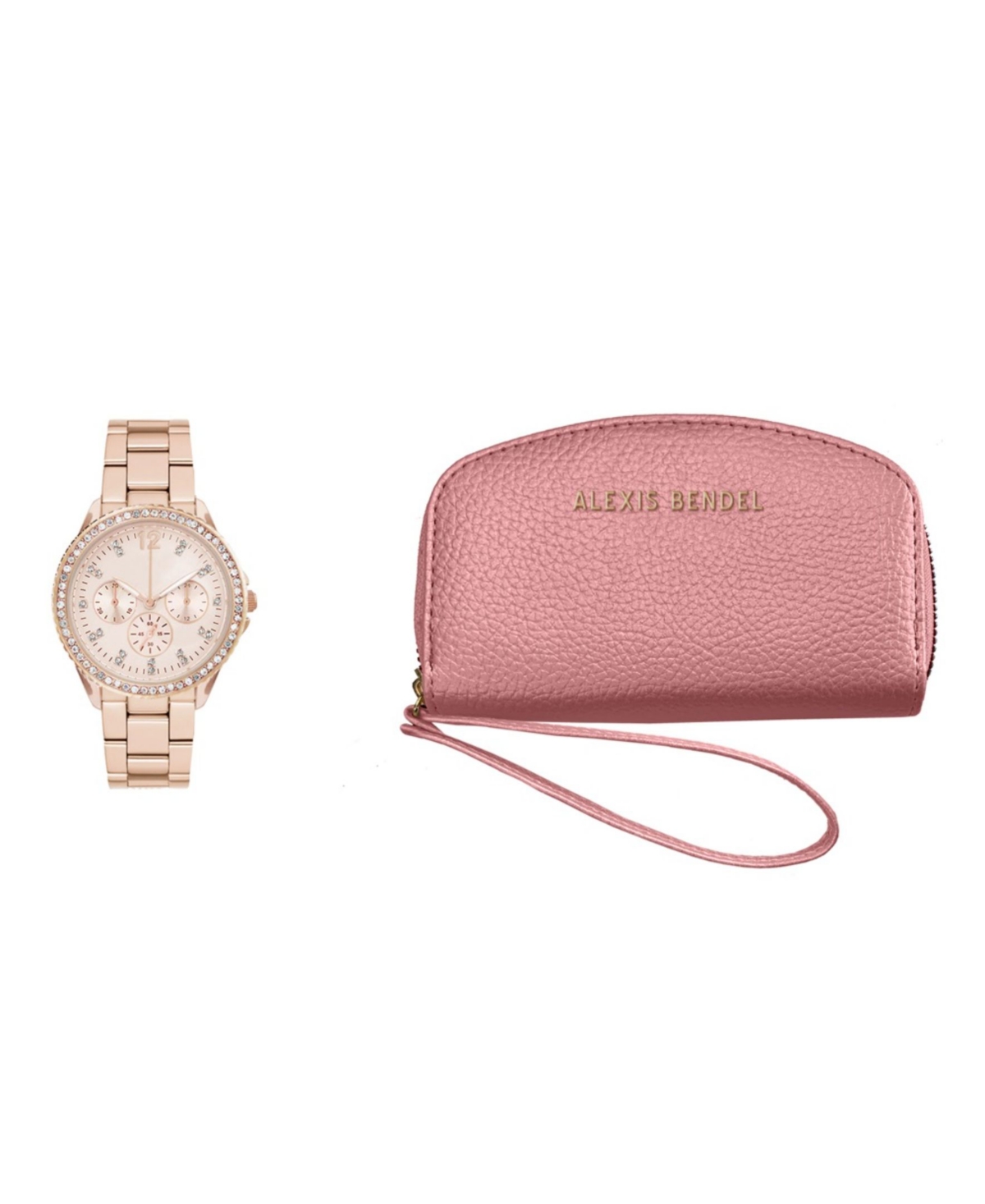 Shop Alexis Bendel Women's Analog Rose Gold-tone Metal Alloy Bracelet Watch, 33mm And Wallet Gift Set