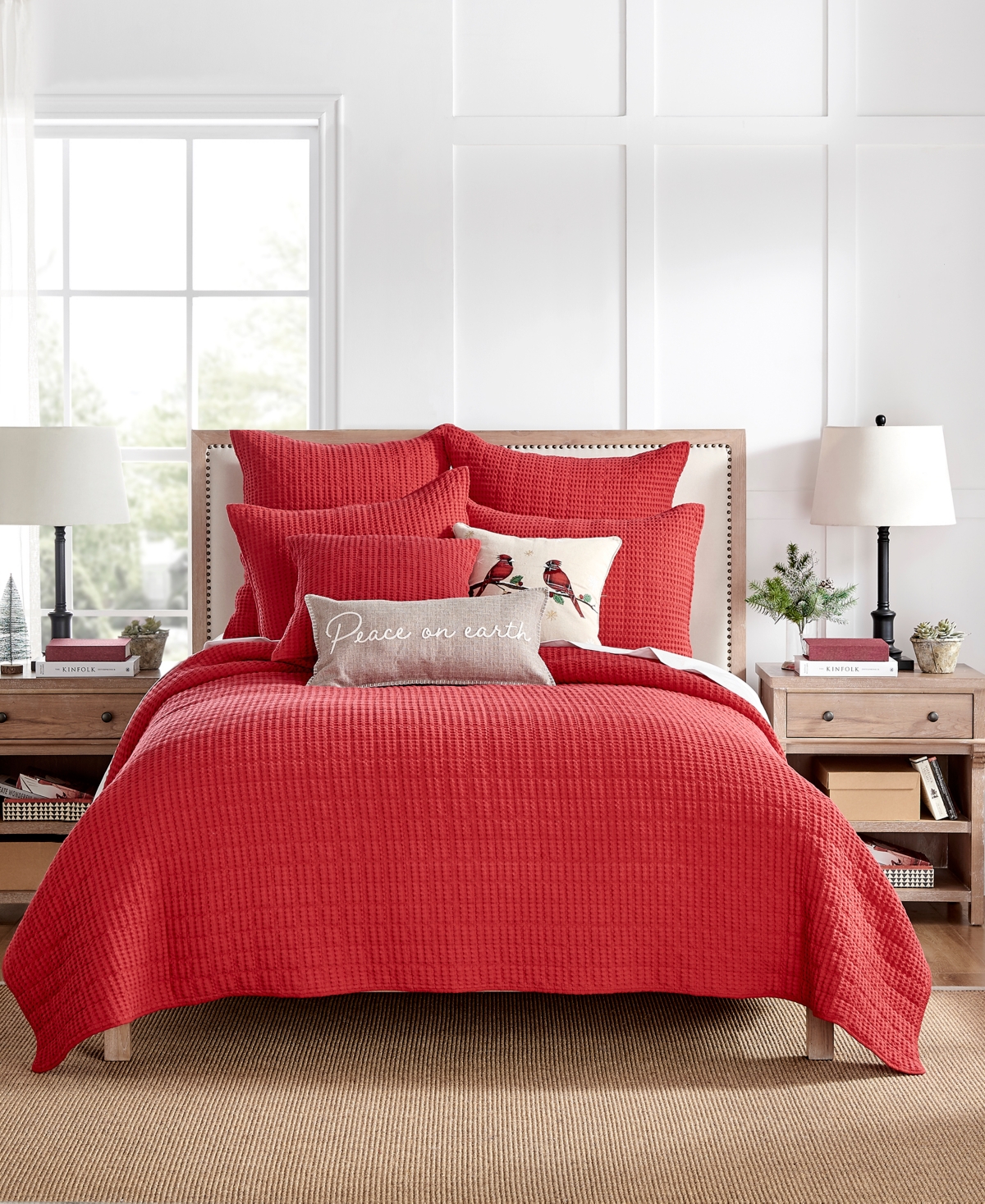 Levtex Mills Waffle 3 Piece Quilt Set, King In Red ModeSens