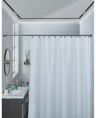 Adjustable Curtain Tension Shower Rod and Hooks, Set of 13, 42" - 72"