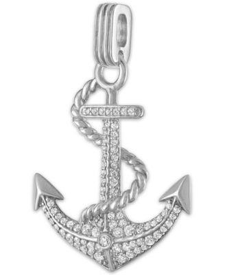 Cubic Zirconia Anchor Pendant in Sterling Silver, Created for Macy's