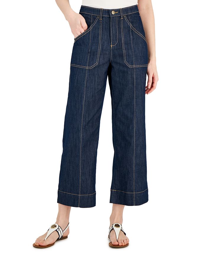 Tommy Hilfiger Women's Cropped Wide Leg Jeans
