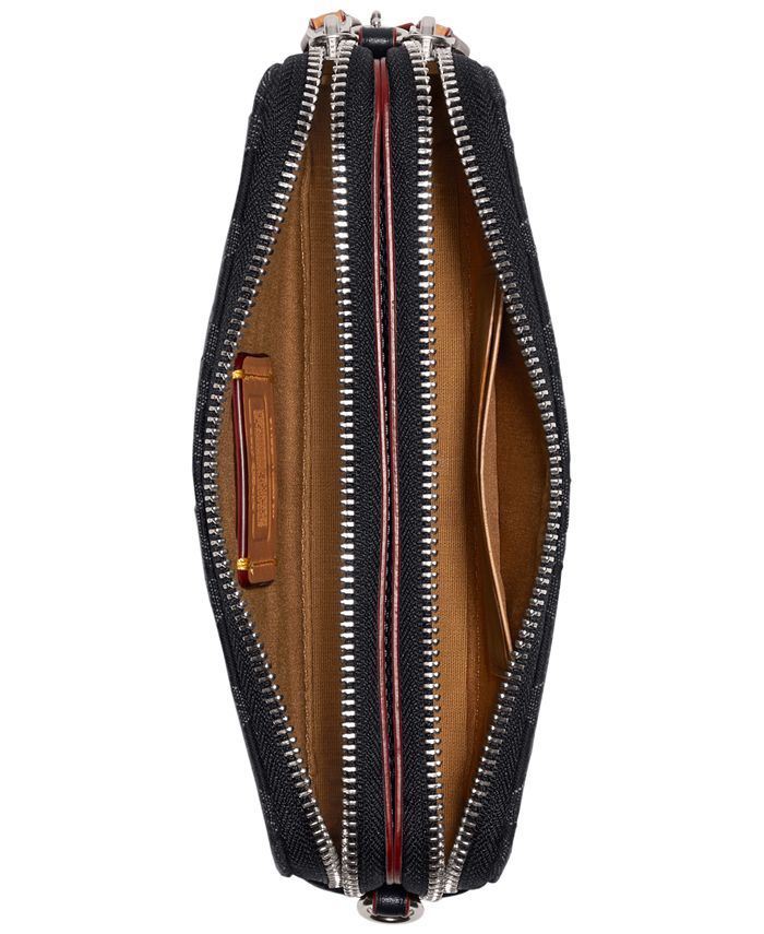 COACH Washed Denim Signature Kira Small Wristlet Crossbody Macy's