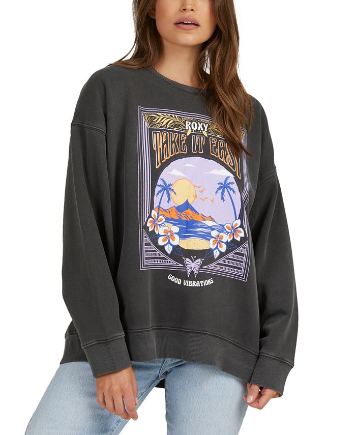 Roxy Juniors' Into The Night Graphic Crewneck Sweatshirt - Macy's