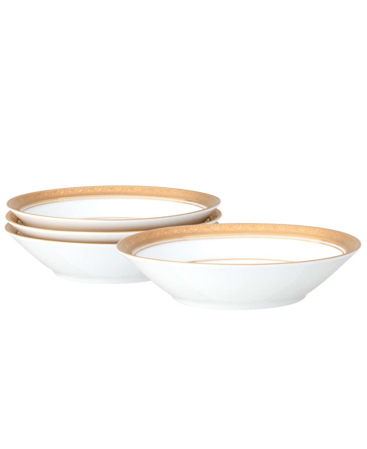 Noritake Crestwood Gold Set Of 4 Fruit Bowls, Service For 4 In White