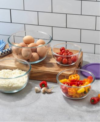 Joyful 4 Piece Glass Mixing Bowls with Lids Set