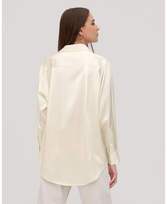LILYSILK Oversize Style Silk Blouse for Women - Macy's