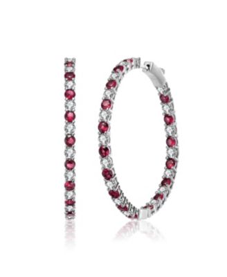 Big Hoop with Colored Cubic Zirconia Earrings