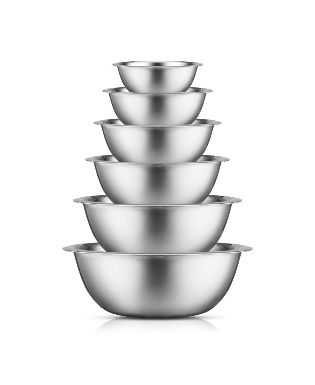 Shop Joyjolt Stainless Steel Mixing Bowl, Set Of 6 In Silver