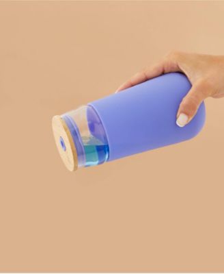 Glass Tumbler with 1 Straws Non Slip Silicone Sleeve Set, 20oz