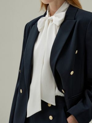 Women's Bow-tie Neck Silk Blouse