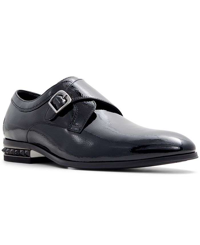Versace spazzolato leather monk strap loafer on sale