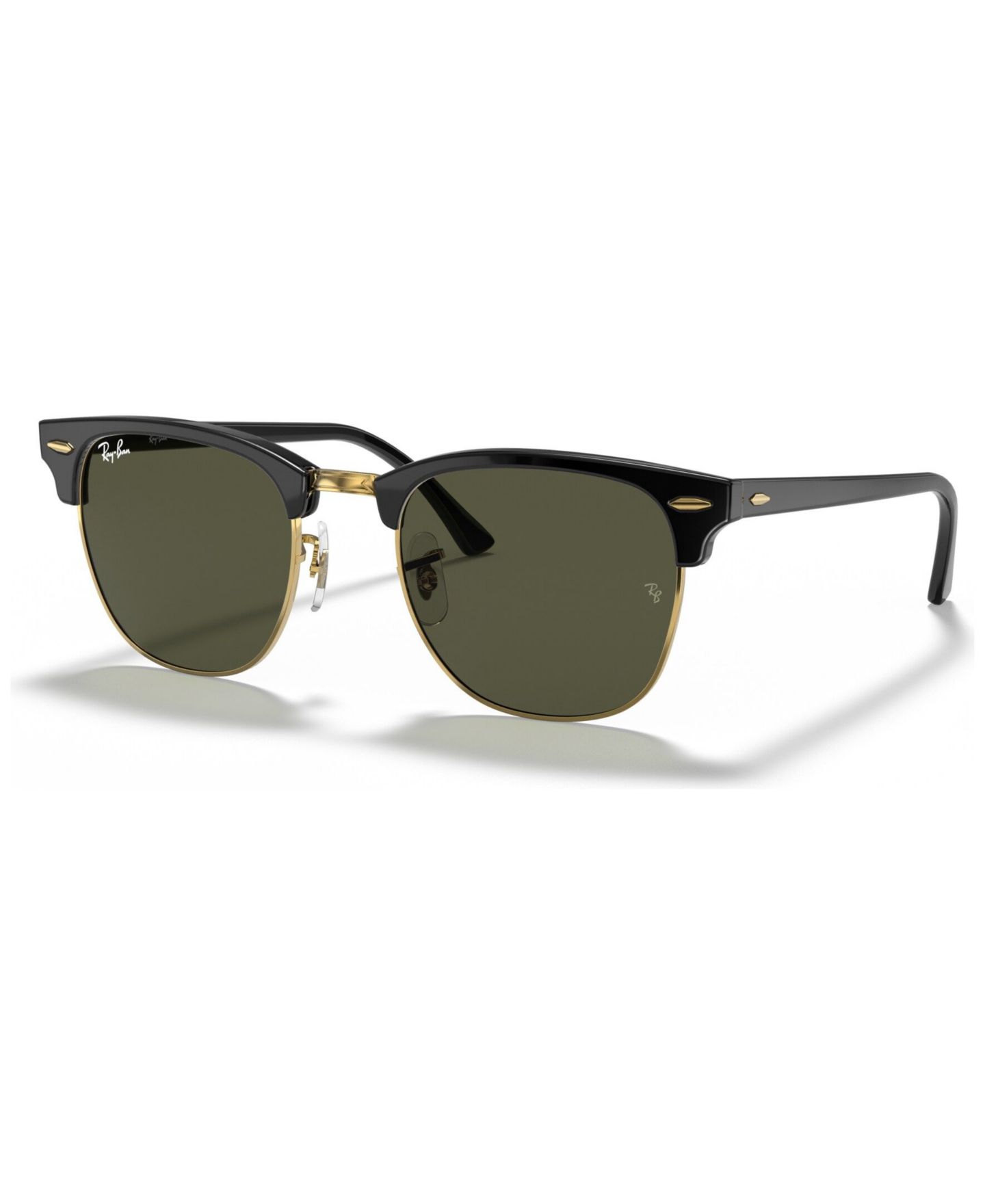 Солнцезащитные очки Ray-Ban Unisex Low Bridge Fit Sunglasses, RB3016F Clubmaster Classic 55, цвет: Чёрный — фото 6