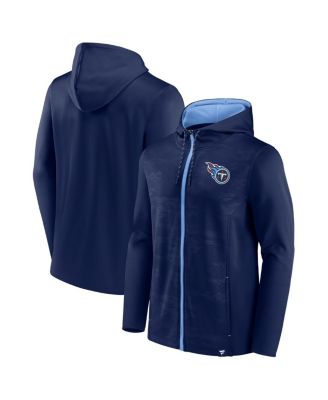 Men's Navy, Light Blue Tennessee Titans Ball Carrier Full-Zip Hoodie