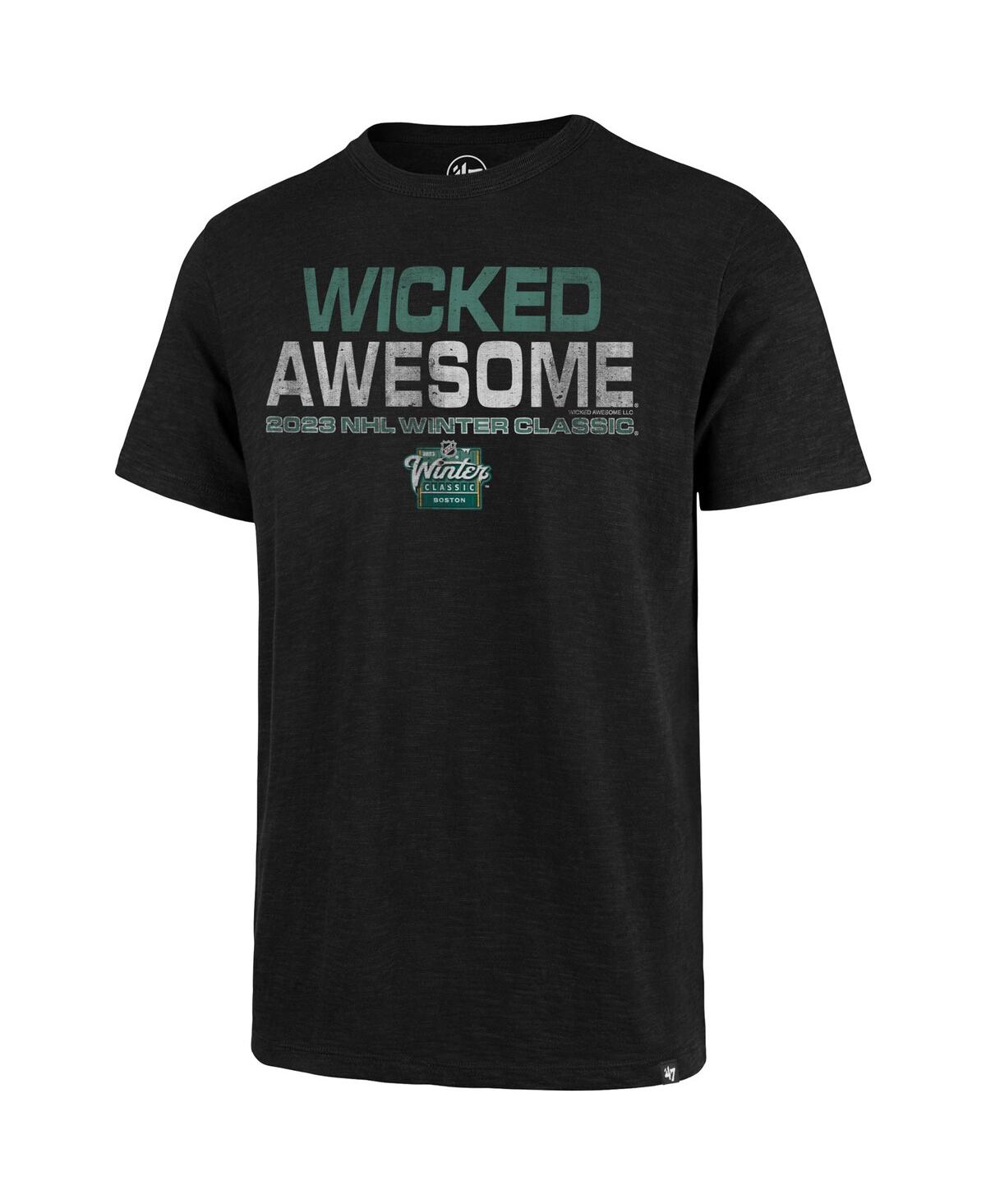 Shop 47 Brand Men's ' Black 2023 Nhl Winter Classic Wicked Awesome Scrum T-shirt