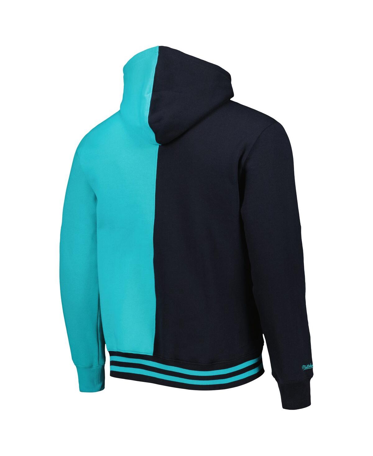 Mitchell & Ness Men's  Black, Teal San Antonio Spurs Hardwood Classics Split Pullover Hoodie In Black,teal